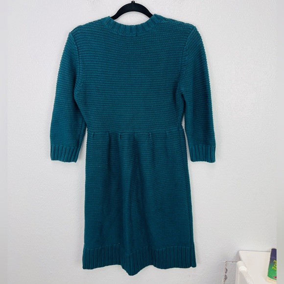 Calvin Klein Jeans Y2K Teal Chunky Knit Baby Doll Midi Cardigan Sweater - Picture 5 of 6